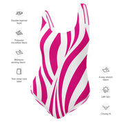 White & Pink MFL® One-Piece Swimsuit