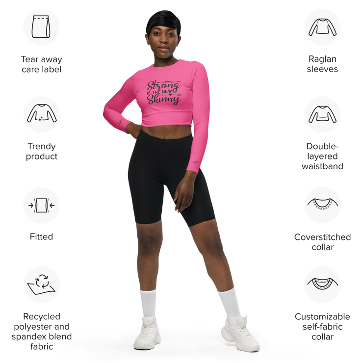 Pink MFL® Active WOMAN Long Sleeve Crop Top