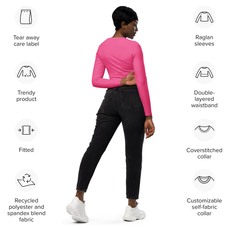 Pink MFL® Active WOMAN Long Sleeve Crop Top