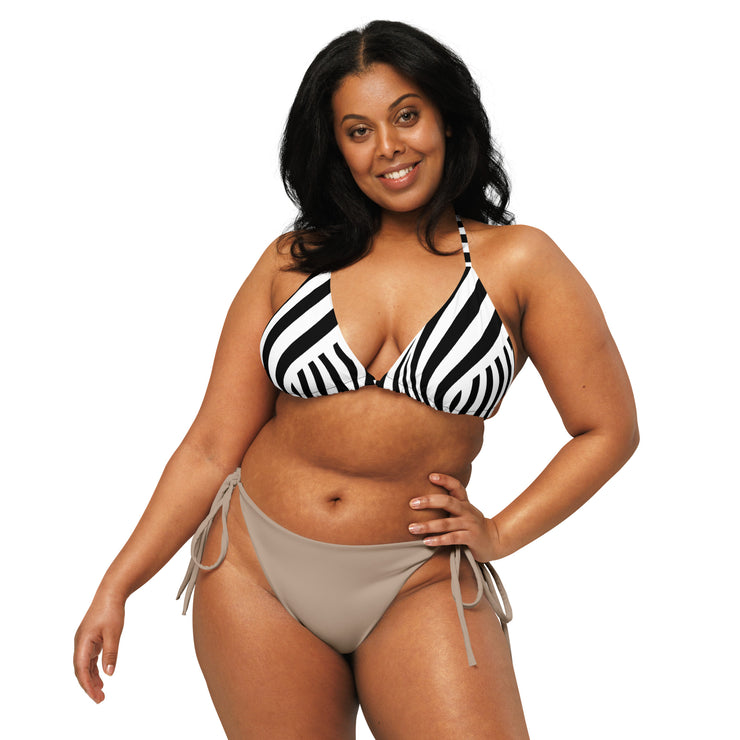 Black & White MFL® Recycled String Bikini Top