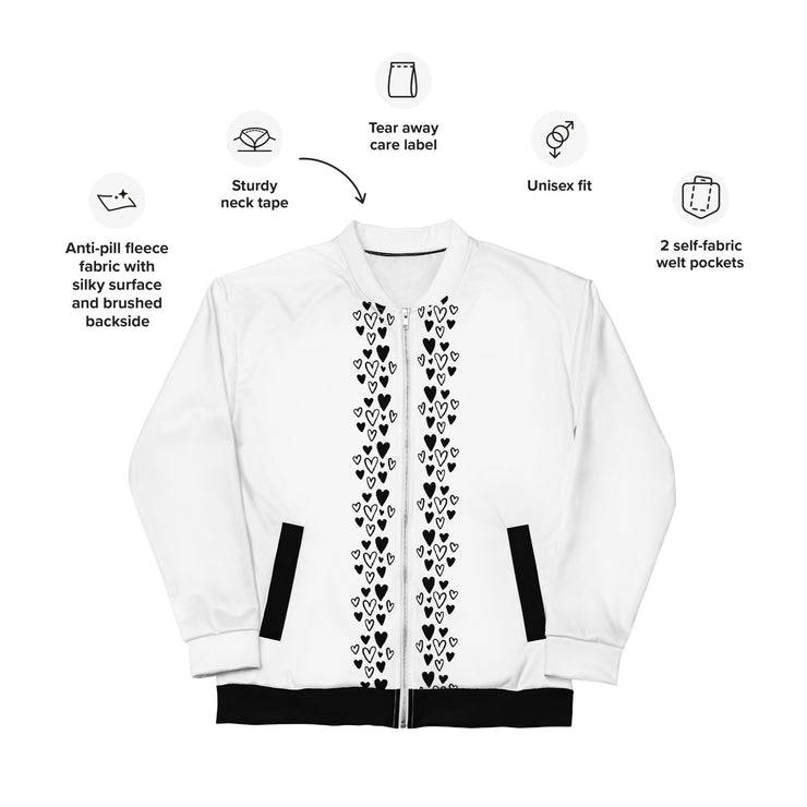 White MFL® Unisex Bomber Jacket