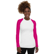 White & Pink MFL® Women's Rash Guard