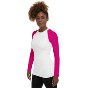 White & Pink MFL® Women's Rash Guard