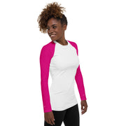 White & Pink MFL® Women's Rash Guard