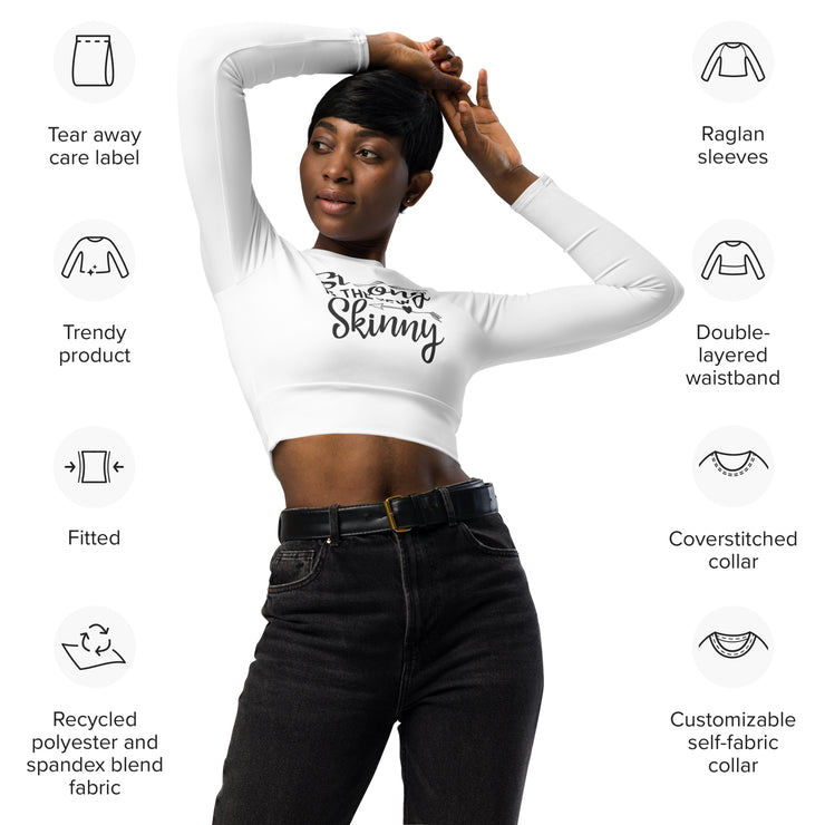 White MFL® Active WOMAN Long Sleeve Crop Top