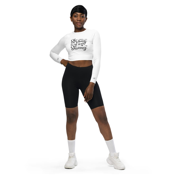 White MFL® Active WOMAN Long Sleeve Crop Top